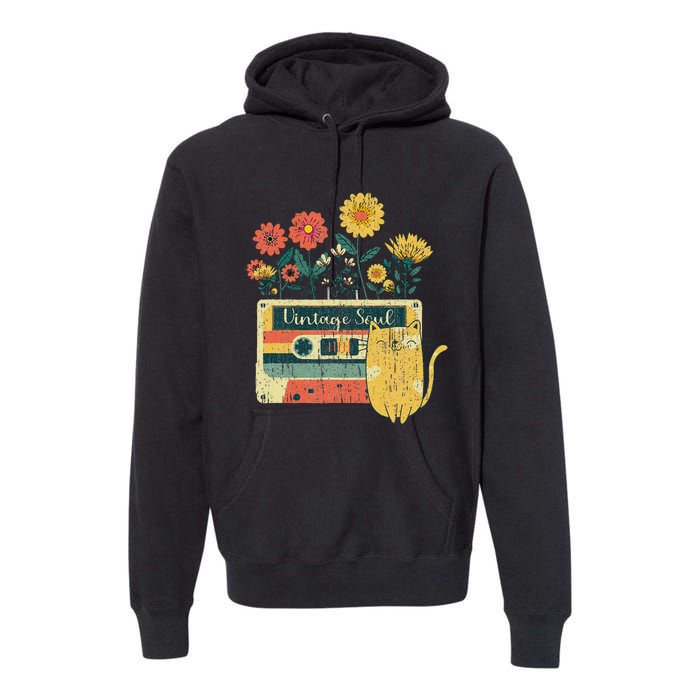 Vintage Ca For Women Retro Soul Flowers Wildflower Premium Hoodie