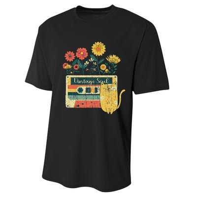 Vintage Ca For Women Retro Soul Flowers Wildflower Performance Sprint T-Shirt