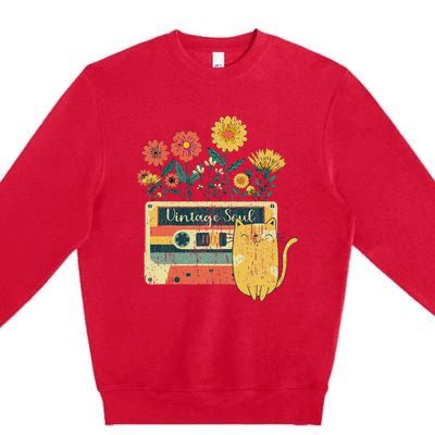 Vintage Ca For Women Retro Soul Flowers Wildflower Premium Crewneck Sweatshirt