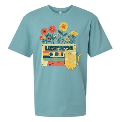 Vintage Ca For Women Retro Soul Flowers Wildflower Sueded Cloud Jersey T-Shirt