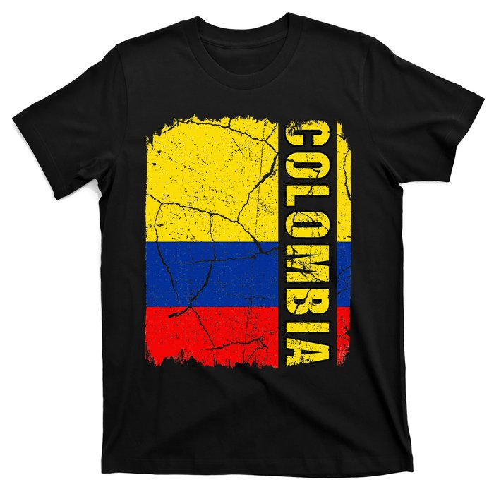 Vintage Colombian Flag Colombia Pride Roots Heritage T-Shirt