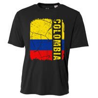 Vintage Colombian Flag Colombia Pride Roots Heritage Cooling Performance Crew T-Shirt