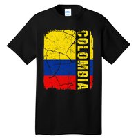 Vintage Colombian Flag Colombia Pride Roots Heritage Tall T-Shirt