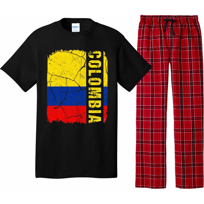 Vintage Colombian Flag Colombia Pride Roots Heritage Pajama Set