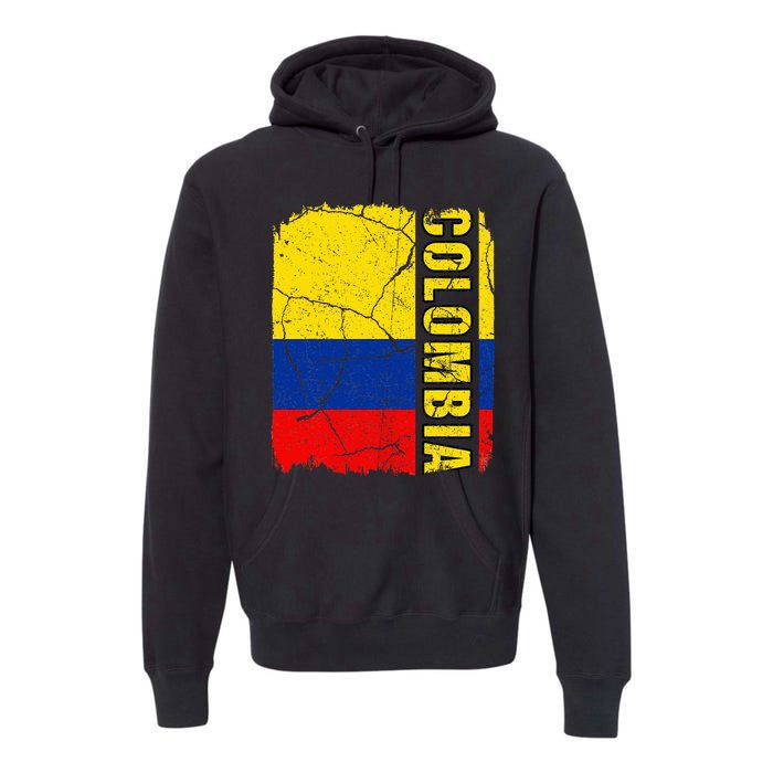 Vintage Colombian Flag Colombia Pride Roots Heritage Premium Hoodie