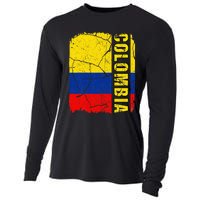 Vintage Colombian Flag Colombia Pride Roots Heritage Cooling Performance Long Sleeve Crew