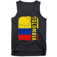 Vintage Colombian Flag Colombia Pride Roots Heritage Tank Top