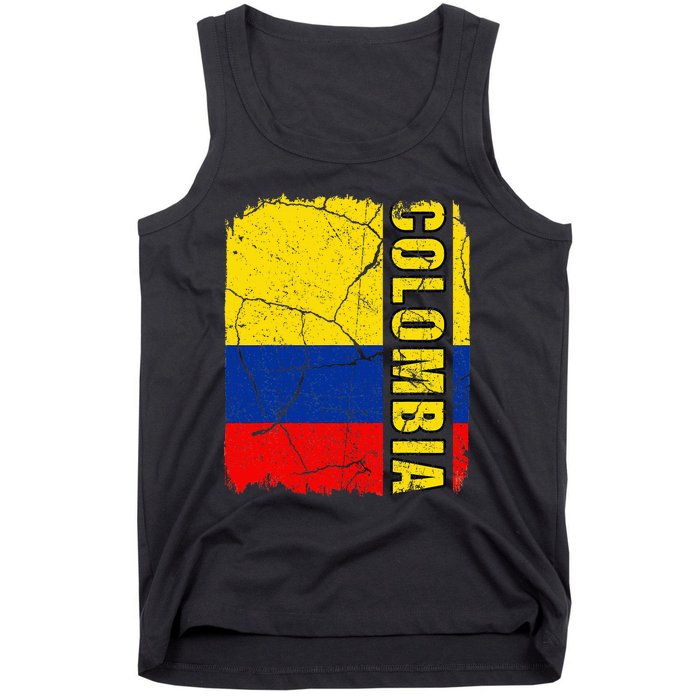 Vintage Colombian Flag Colombia Pride Roots Heritage Tank Top