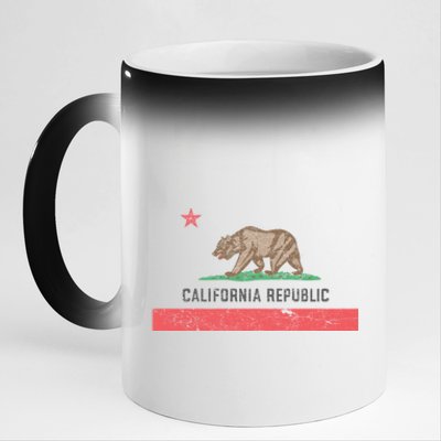 Vintage California Flag 11oz Black Color Changing Mug