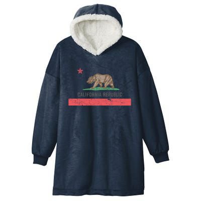 Vintage California Flag Hooded Wearable Blanket