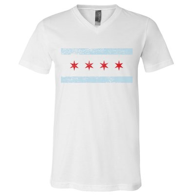 Vintage Chicago Flag V-Neck T-Shirt