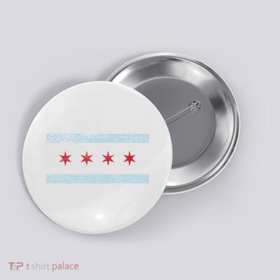 Vintage Chicago Flag Button