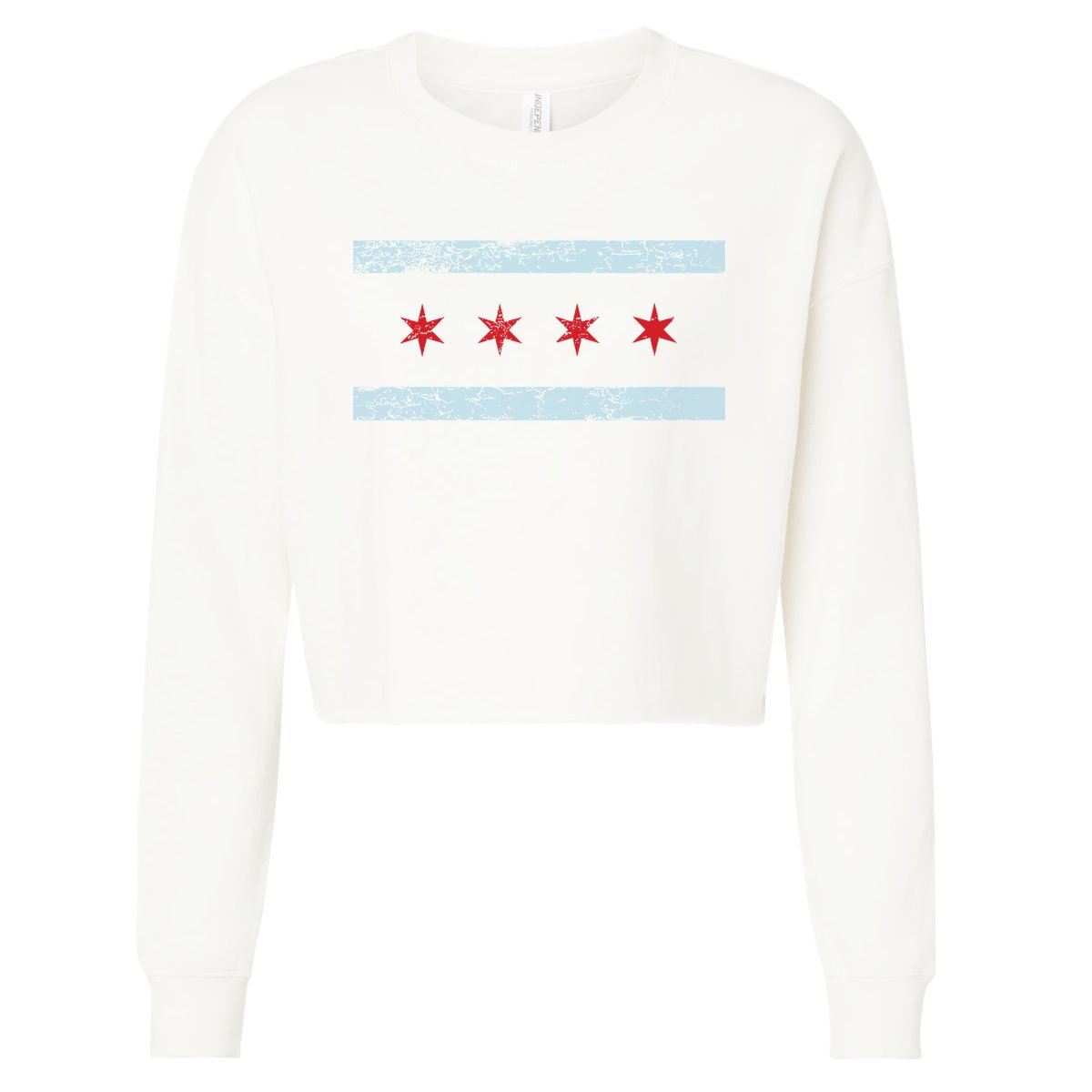 Vintage Chicago Flag Cropped Pullover Crew