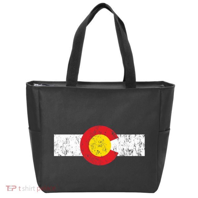 Vintage Colorado Flag Zip Tote Bag