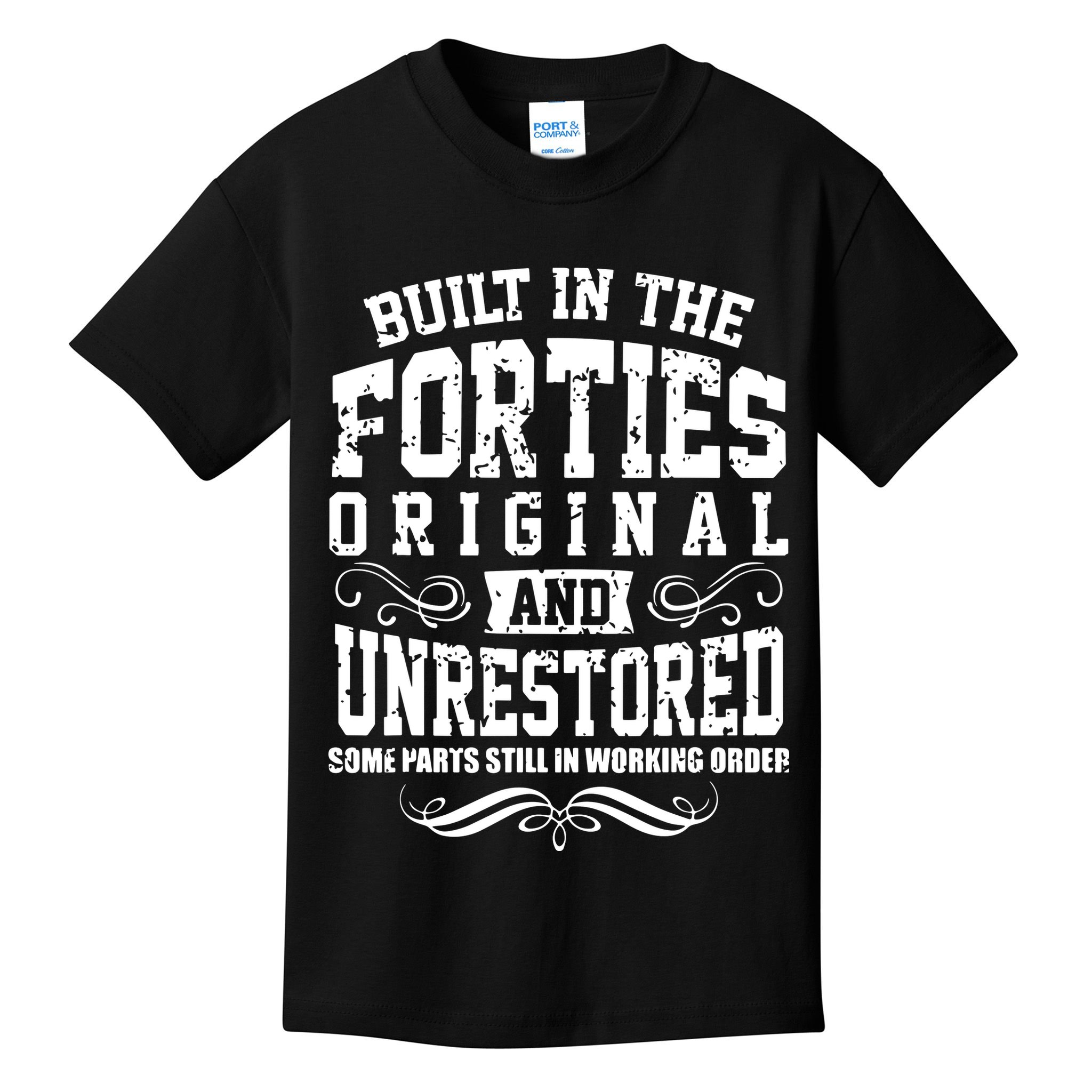 Vintage Classic Funny 80th Birthday Gift Built In The 40s Forties Kids T-Shirt