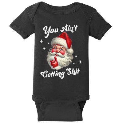 Vintage Christmas Funny Santa Claus Baby Bodysuit