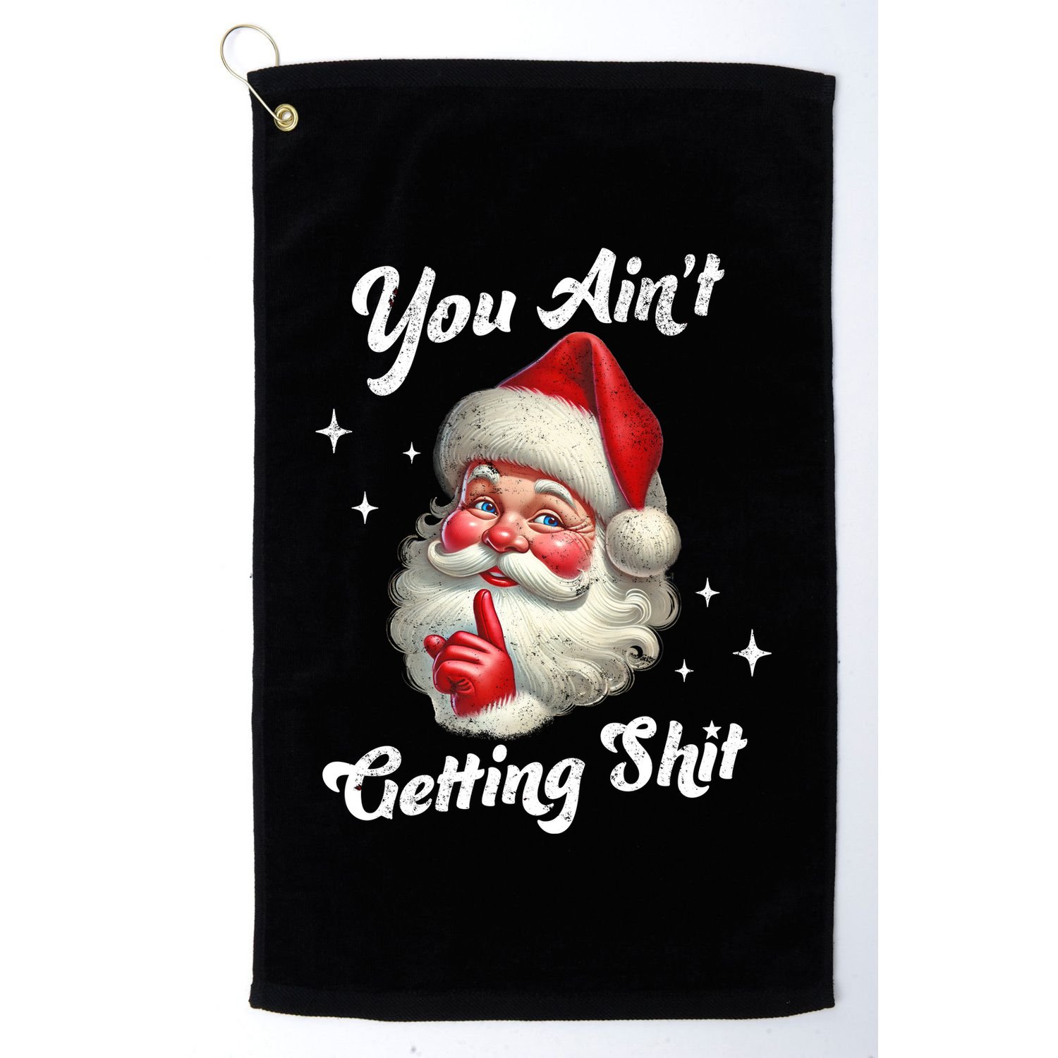 Vintage Christmas Funny Santa Claus Golf Towel