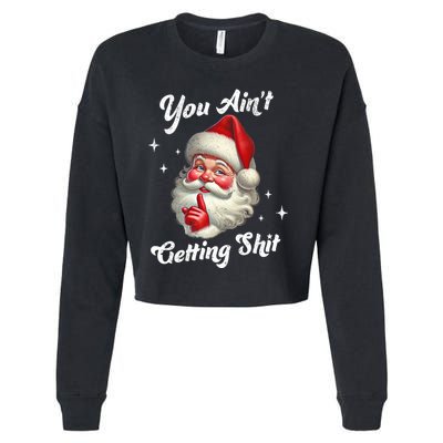 Vintage Christmas Funny Santa Claus Cropped Pullover Crew