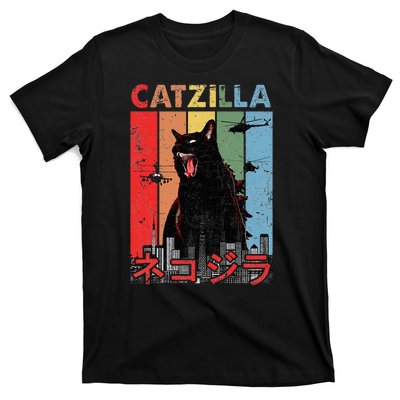 Vintage Catzilla Funny Kitten And Cat Lover T-Shirt