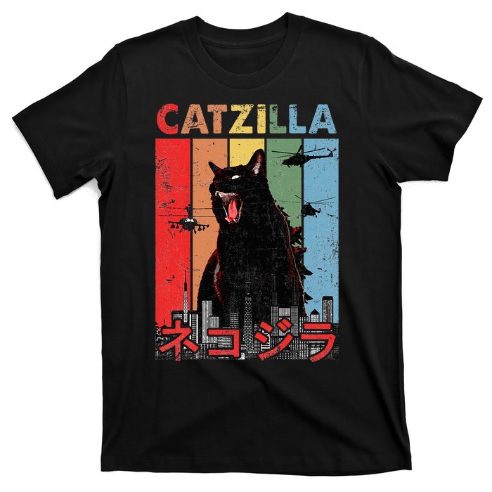 Vintage Catzilla Funny Kitten And Cat Lover T-Shirt