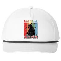 Vintage Catzilla Funny Kitten And Cat Lover Snapback Five-Panel Rope Hat