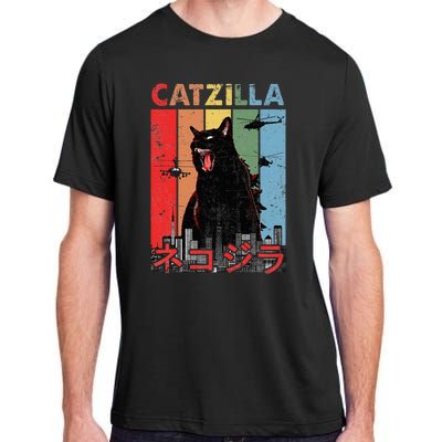 Vintage Catzilla Funny Kitten And Cat Lover Adult ChromaSoft Performance T-Shirt