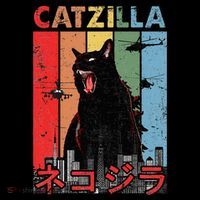 Vintage Catzilla Funny Kitten And Cat Lover Poster
