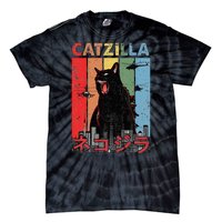 Vintage Catzilla Funny Kitten And Cat Lover Tie-Dye T-Shirt