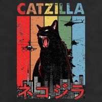 Vintage Catzilla Funny Kitten And Cat Lover Golf Towel