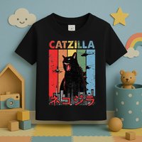 Vintage Catzilla Funny Kitten And Cat Lover Toddler T-Shirt