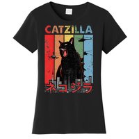 Vintage Catzilla Funny Kitten And Cat Lover Women's T-Shirt