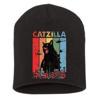 Vintage Catzilla Funny Kitten And Cat Lover Short Acrylic Beanie