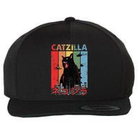 Vintage Catzilla Funny Kitten And Cat Lover Wool Snapback Cap