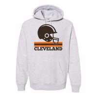 Vintage Cleveland Football Helmet Logo Premium Hoodie