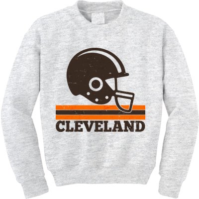 Vintage Cleveland Football Helmet Logo Kids Sweatshirt