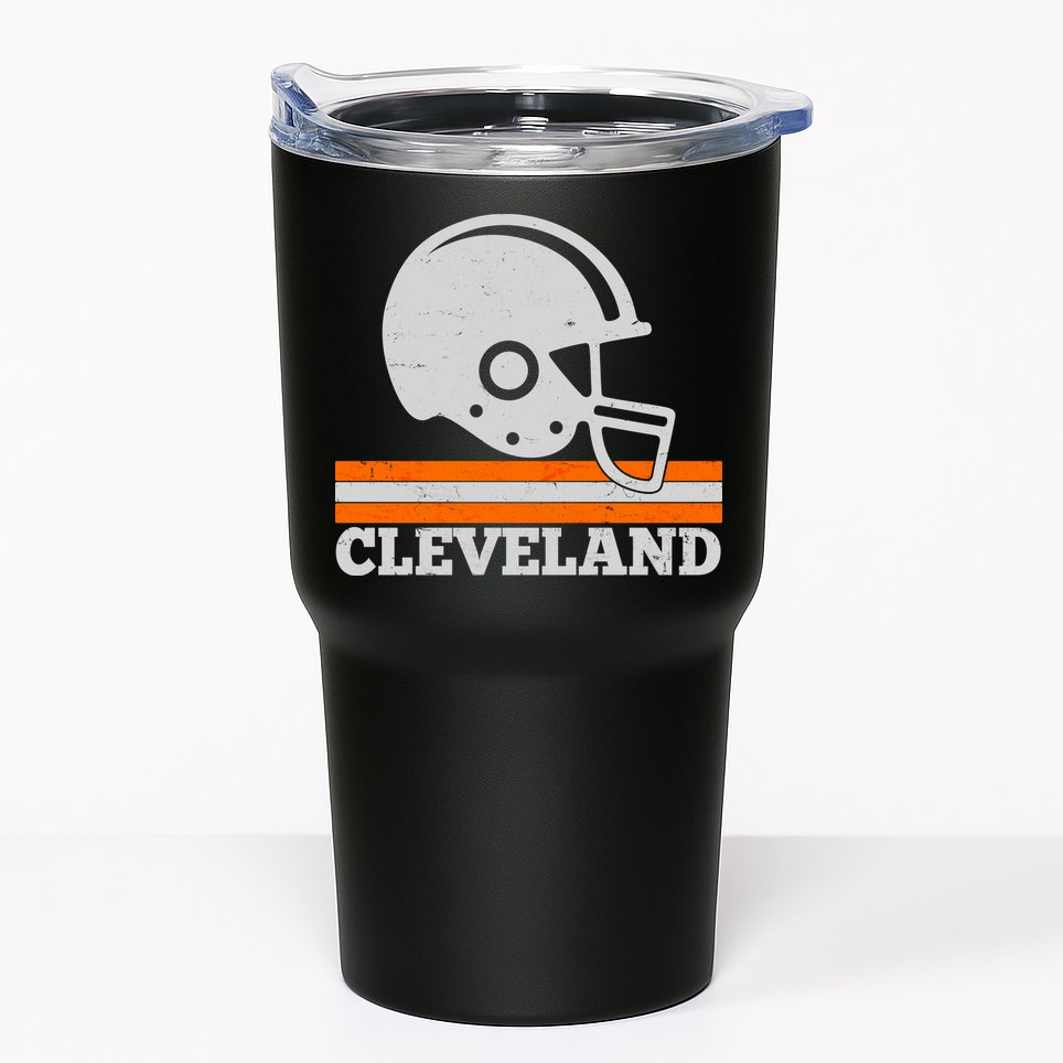 Vintage Cleveland Football Helmet Logo Tumbler