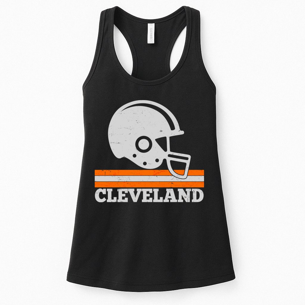 Vintage Cleveland Football Helmet Logo Womens Tank Top