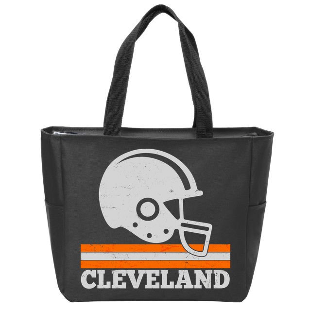 Vintage Cleveland Football Helmet Logo Zip Tote Bag
