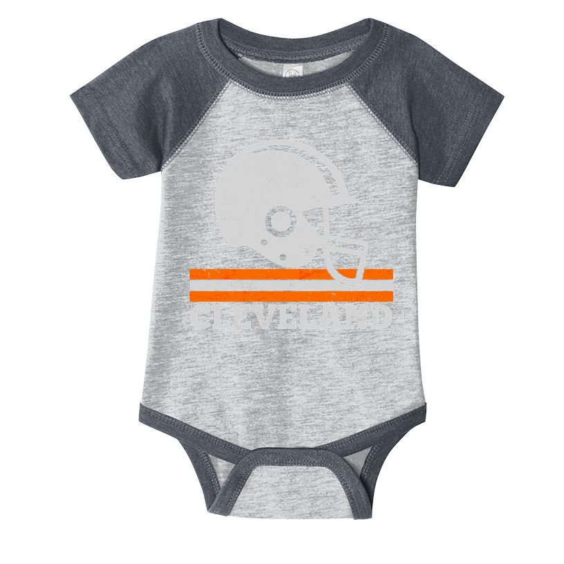 Vintage Cleveland Football Helmet Logo Infant Baby Jersey Bodysuit