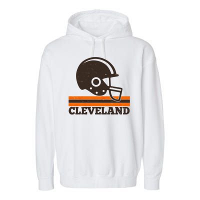 Vintage Cleveland Football Helmet Logo Garment-Dyed Fleece Hoodie