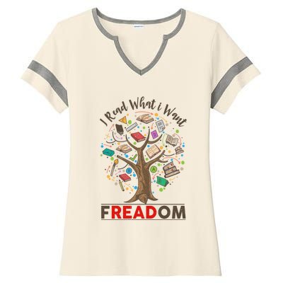 Vintage Censorship Freedom Reading Nerd I Read Banned Books Meaningful Gift Ladies Halftime Notch Neck Tee