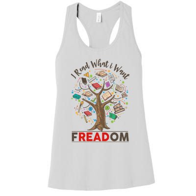 Vintage Censorship Freedom Reading Nerd I Read Banned Books Meaningful Gift Women's Racerback Tank