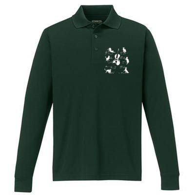 Violinist Cats For Cat Loving Violin Player Performance Long Sleeve Polo