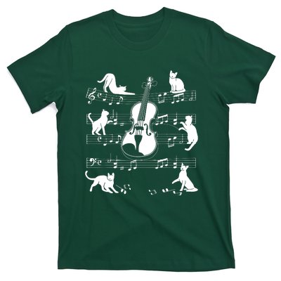 Violinist Cats For Cat Loving Violin Player T-Shirt