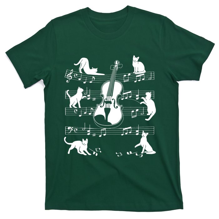 Violinist Cats For Cat Loving Violin Player T-Shirt