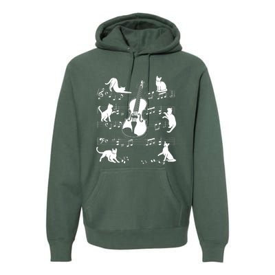 Violinist Cats For Cat Loving Violin Player Premium Hoodie