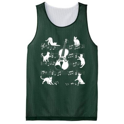 Violinist Cats For Cat Loving Violin Player Mesh Reversible Basketball Jersey Tank