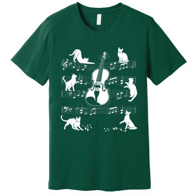 Violinist Cats For Cat Loving Violin Player Premium T-Shirt