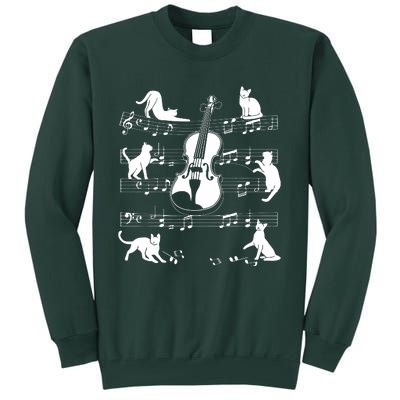 Violinist Cats For Cat Loving Violin Player Tall Sweatshirt