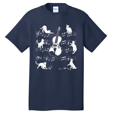 Violinist Cats For Cat Loving Violin Player Tall T-Shirt